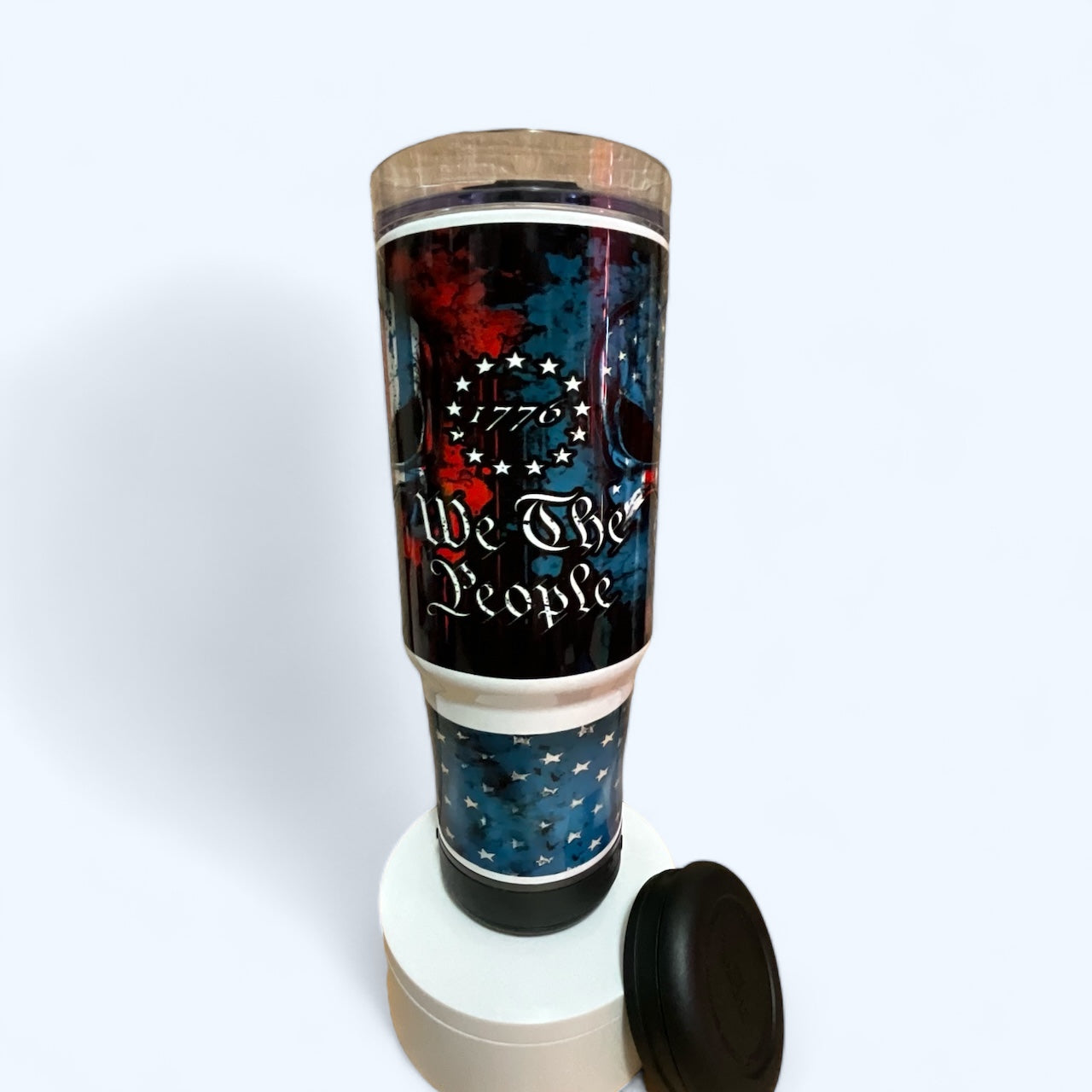 30 oz We the People skull handled speaker tumbler