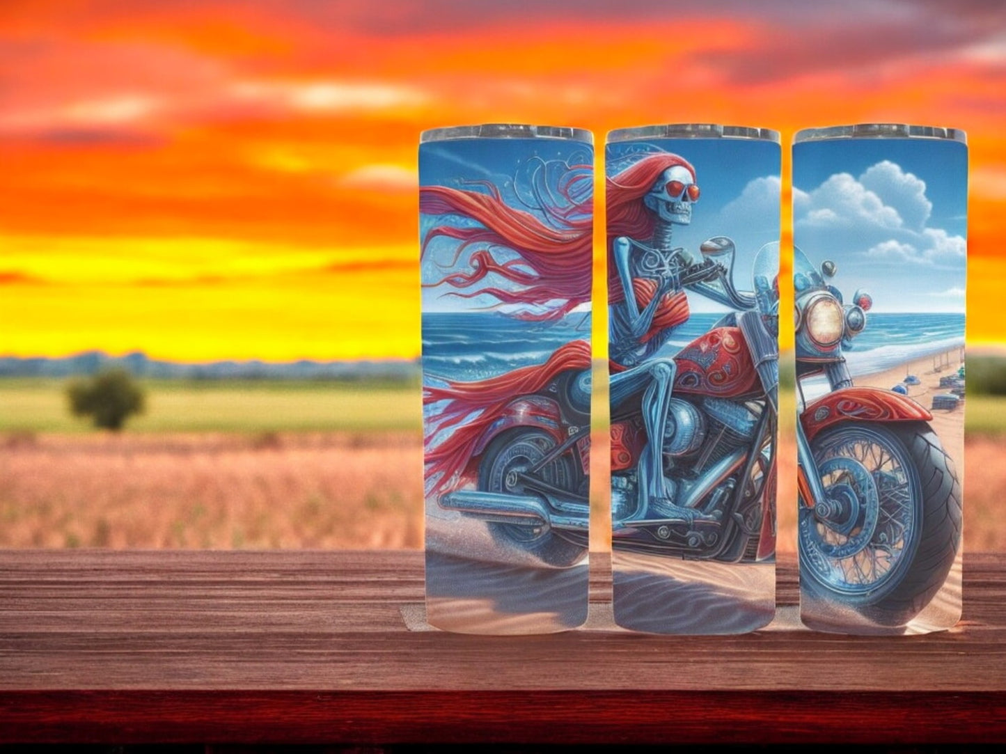 Female Skeleton Biker 20oz Tumbler