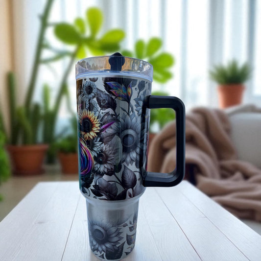 40 oz Tattoo Girl Handled Tumbler