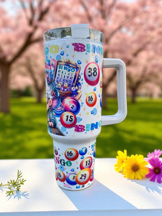 40 oz Bingo Granny Handled Tumbler