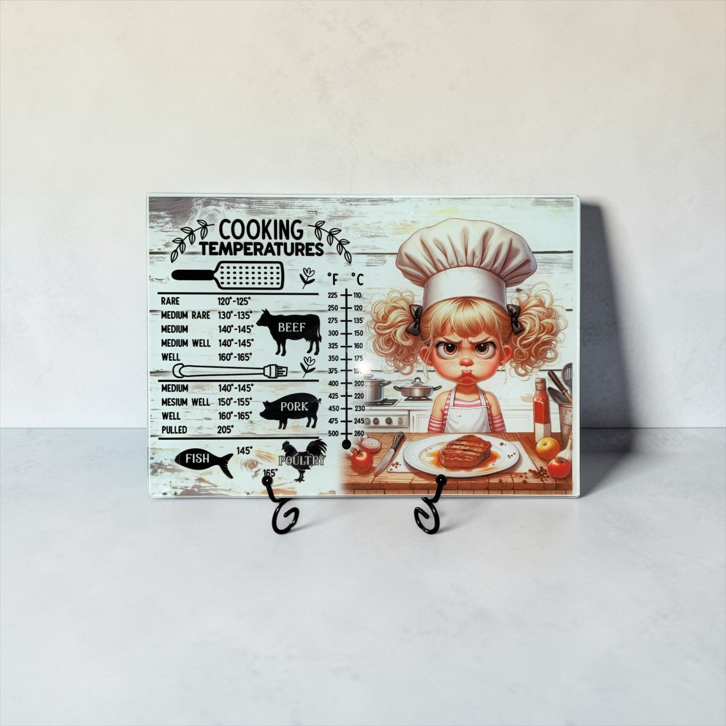 11 inch cooking temperature glass cutting board