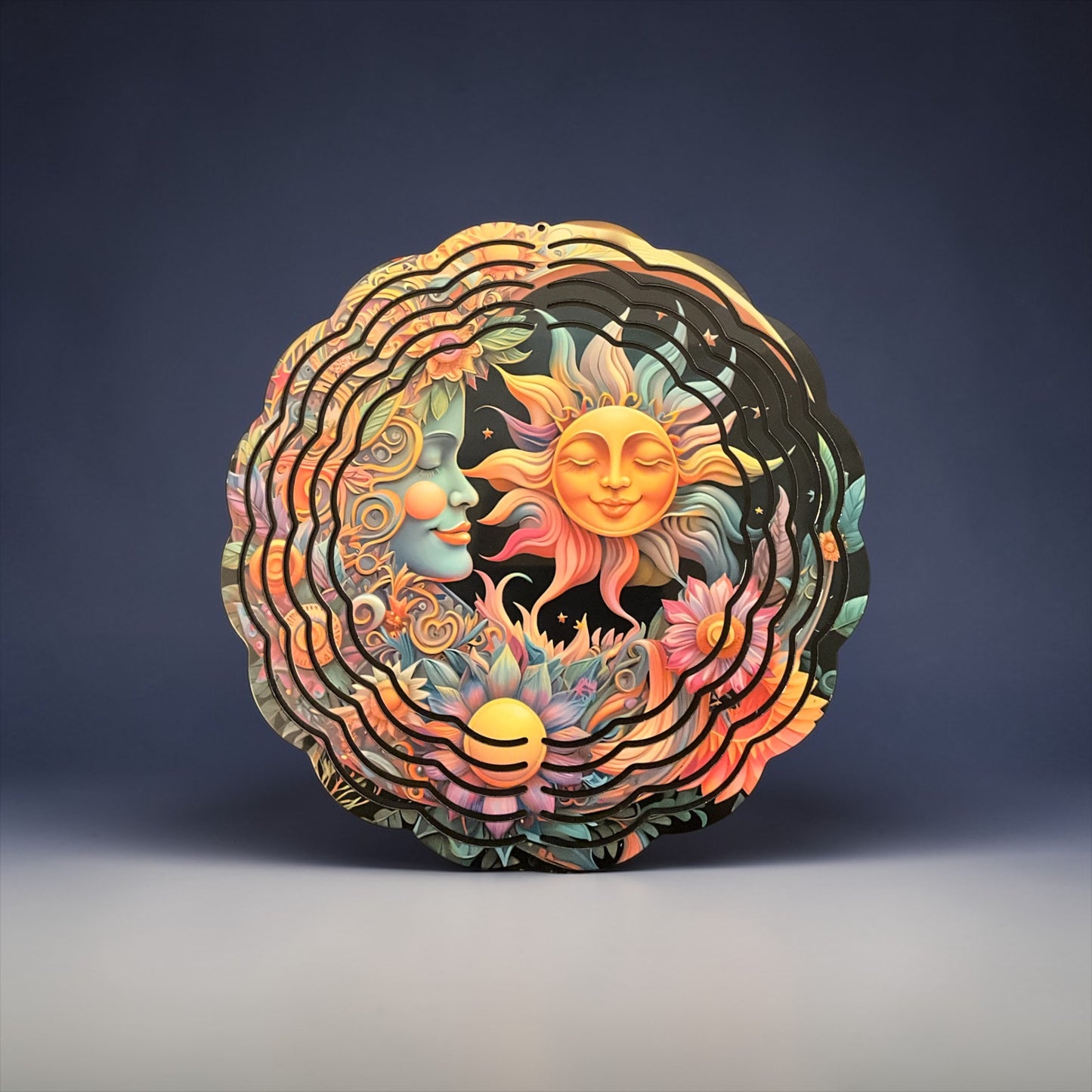 8 inch sun and moon wind spinner