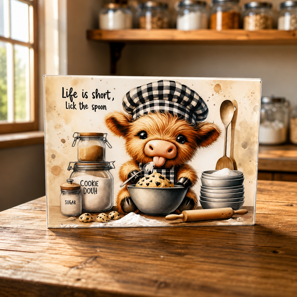 Life is short, lick the spoon glass cutting