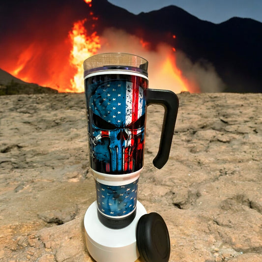 30 oz We the People skull handled speaker tumbler