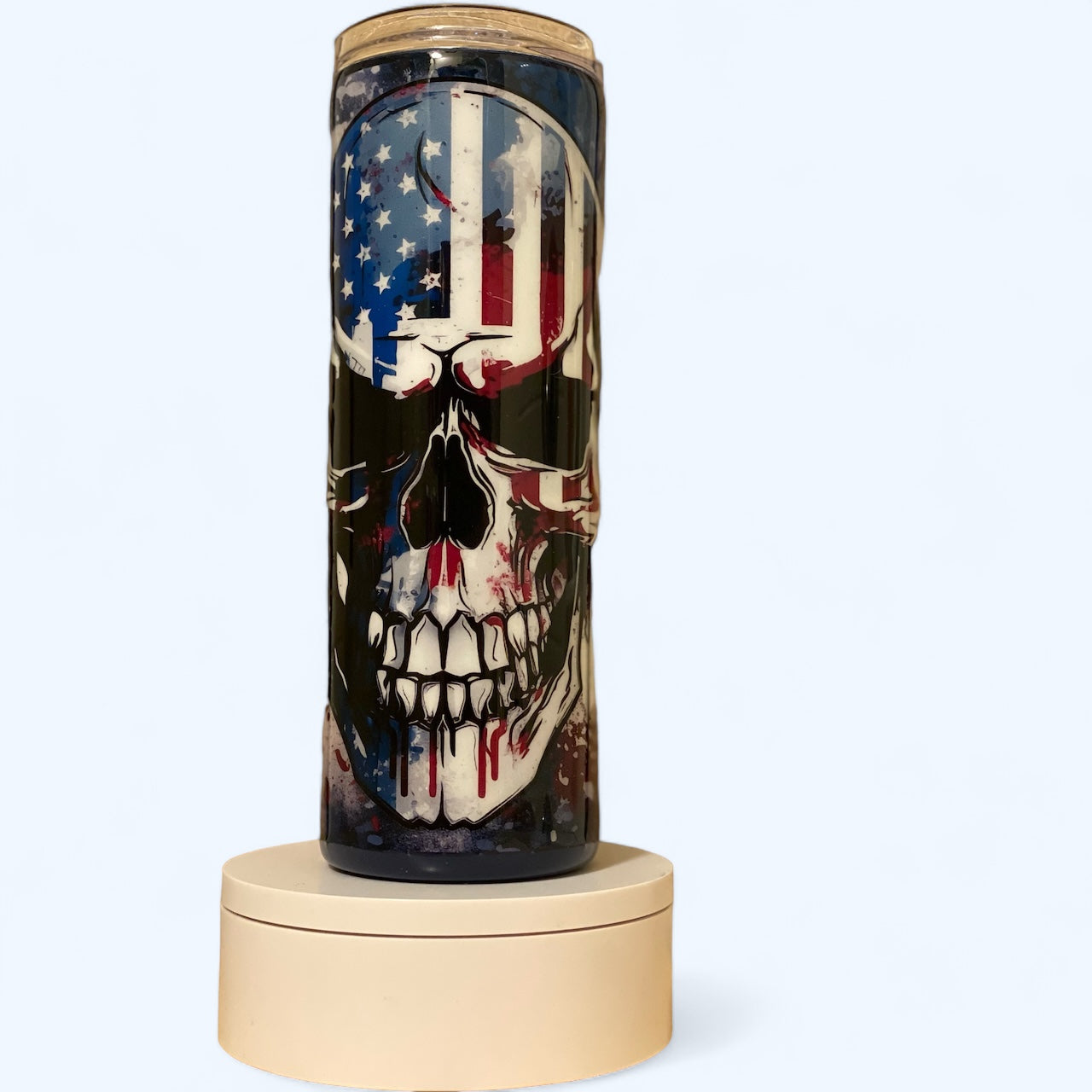 20 Oz patriotic skull tumbler