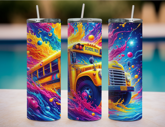 20 oz School Bus  Color Wave