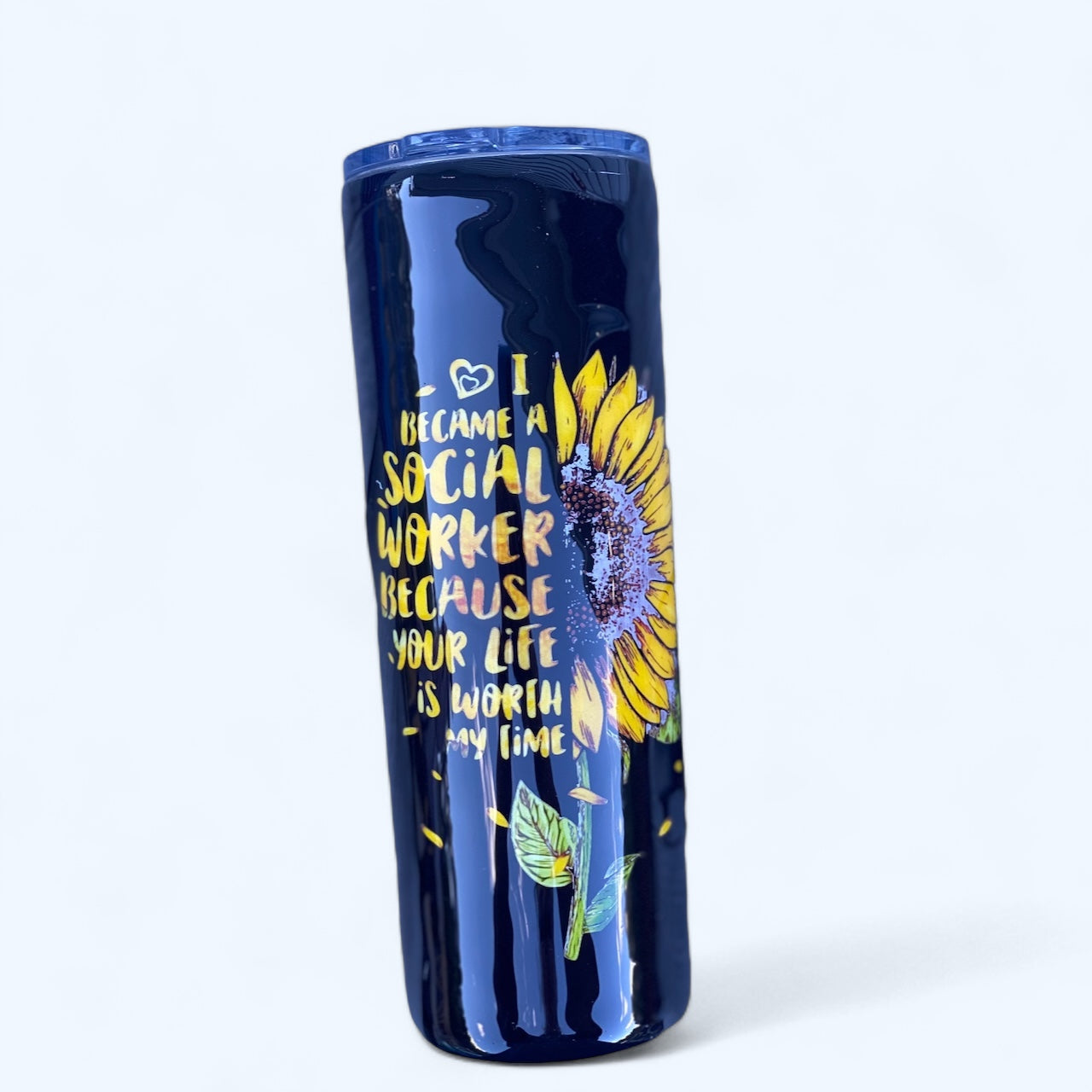 20 Oz sunflower social worker tumbler