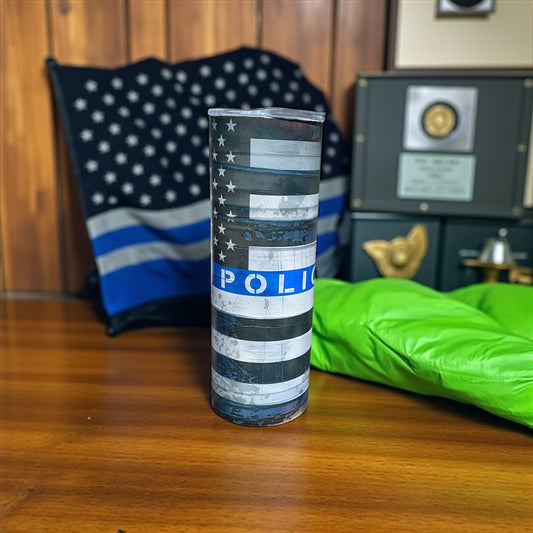 20 oz American Flag Police Tumbler