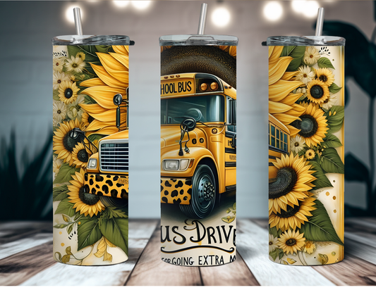 20 oz Bus Driver Sunflower Bumper