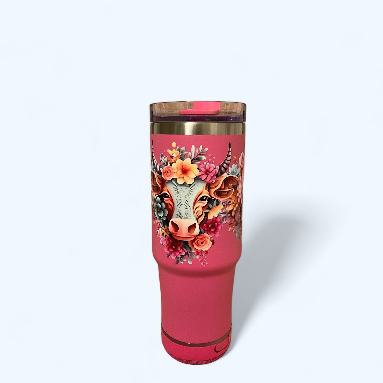 30 oz Cow Flowers Speaker Grippy Tumbler