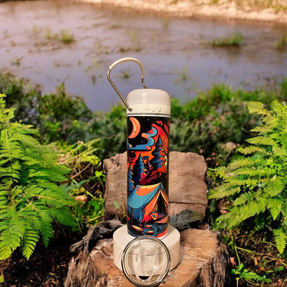 20 oz tent camping tumbler with lantern