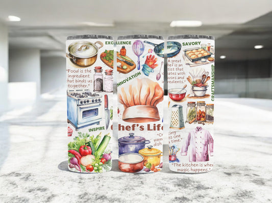 Chefs Life  Scattered Graphic 20oz Tumbler