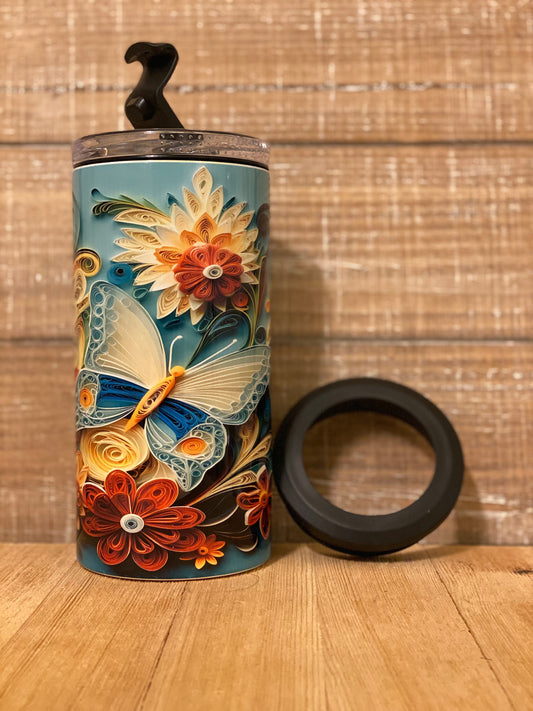 4 in 1 can bottle coozie 3D butterfly