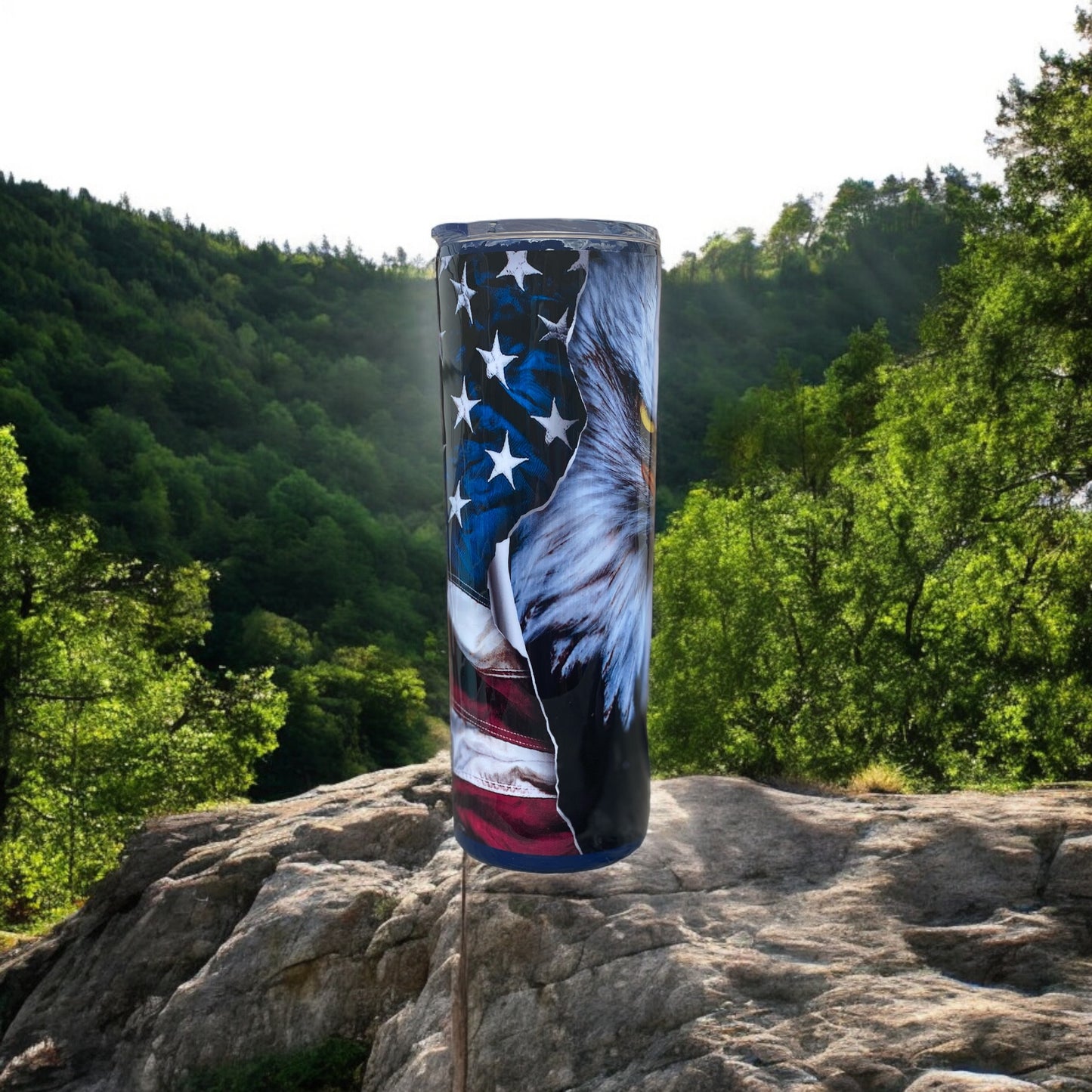 20 Oz American Eagle American flag tumbler