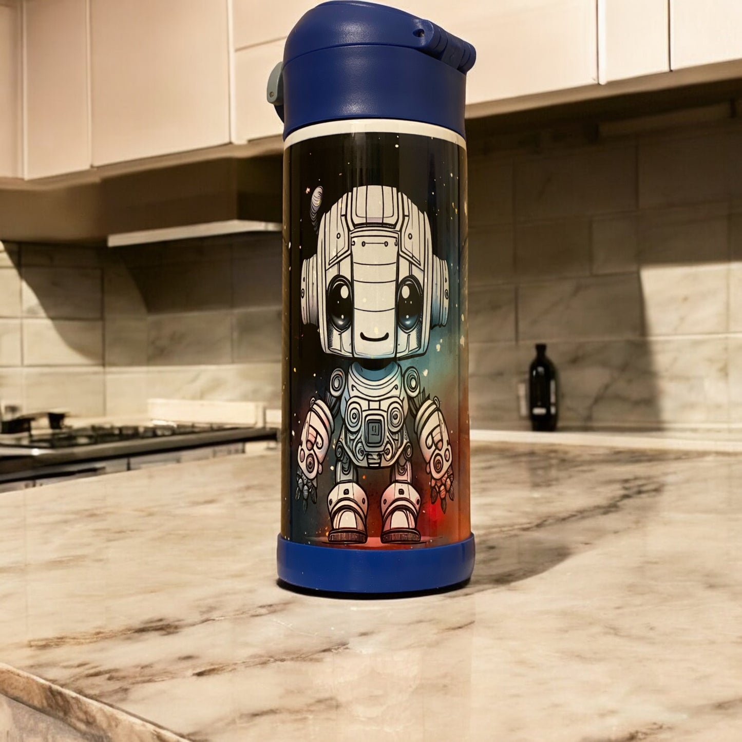 12oz Robot Water Bottle