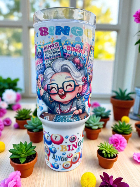 40 oz Bingo Granny Handled Tumbler