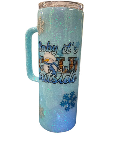 20oz Baby it’s Cold Outside Handled Tumbler