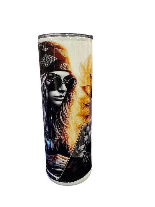 20oz Sunflower Tattoo Girl Tumbler