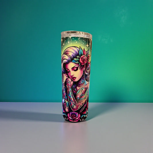 20 oz Tattoo Girl with Wings