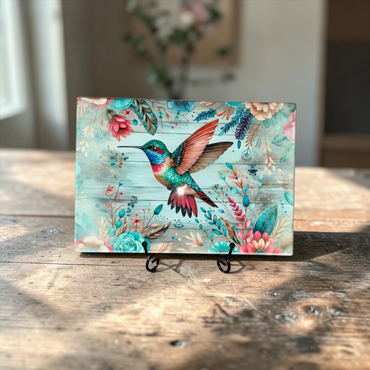 11 inch hummingbird glass cutting board