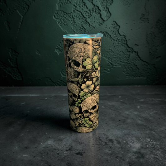 20 oz leprechaun hat skulls tumbler