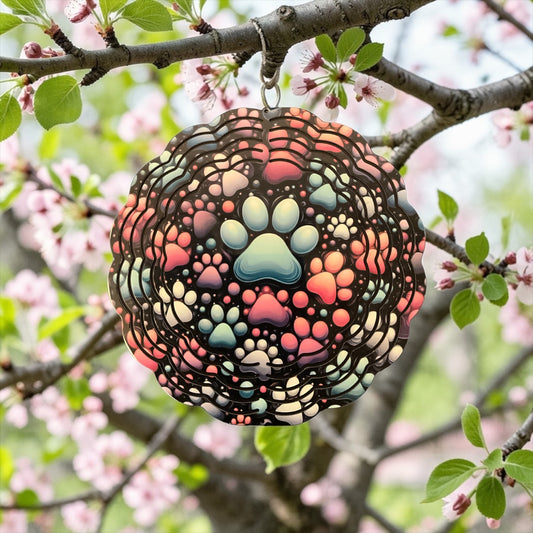 8 inch puppy paws wind spinner