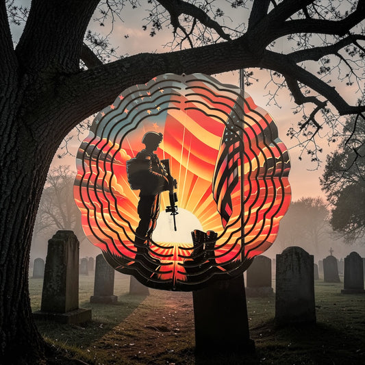 8 inch military memorial wind spinner