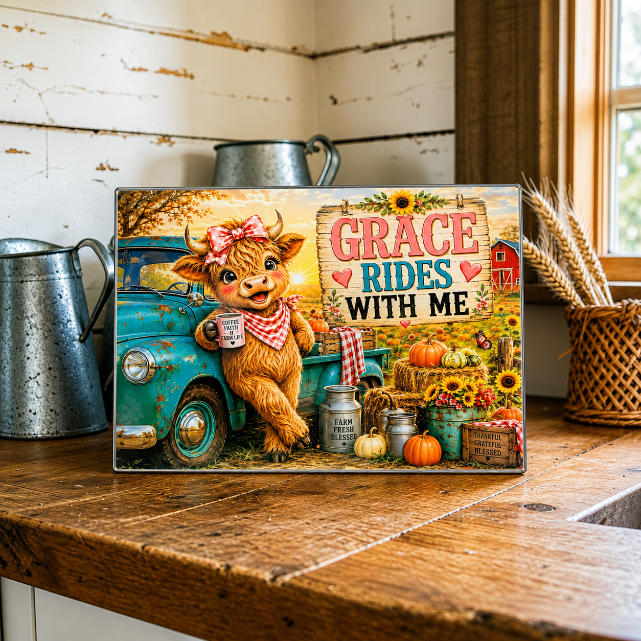 Grace rides with me glass
