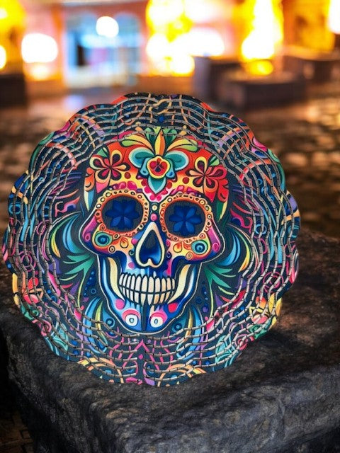 Sugar Skull 10 inch Wind Spinner